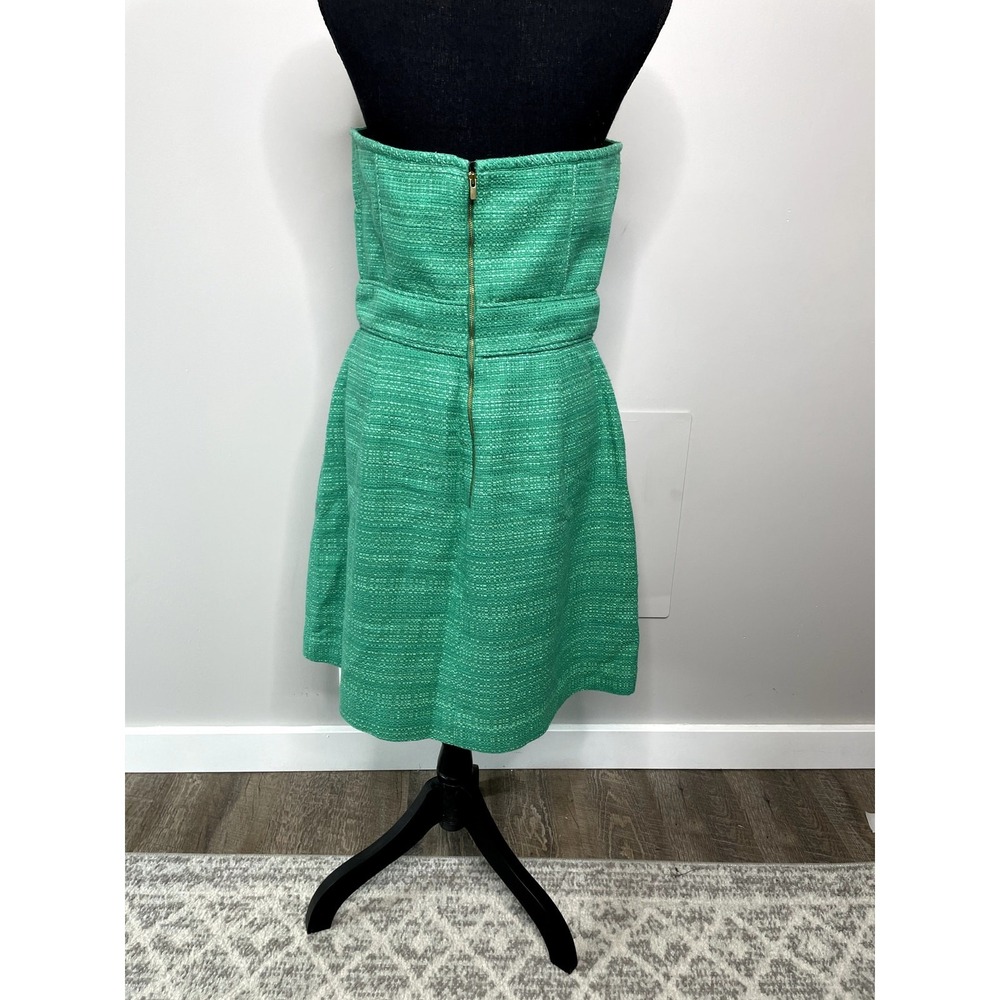 Banana Republic Green Tweed Strapless Cocktail Dress Pockets Wedding Guest 12 - Picture 5 of 12